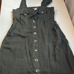 Japna Charcoal Button-Front Tank Top